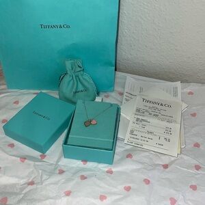 Tiffany & Co. Blue and Pink Heart Necklace